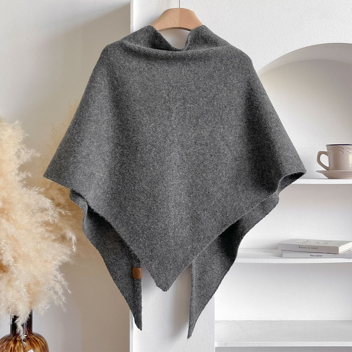 ☁️LETZTER TAG VERKAUF 49% RABATT💕Damenschal aus Wollmischung in Volltonfarbe