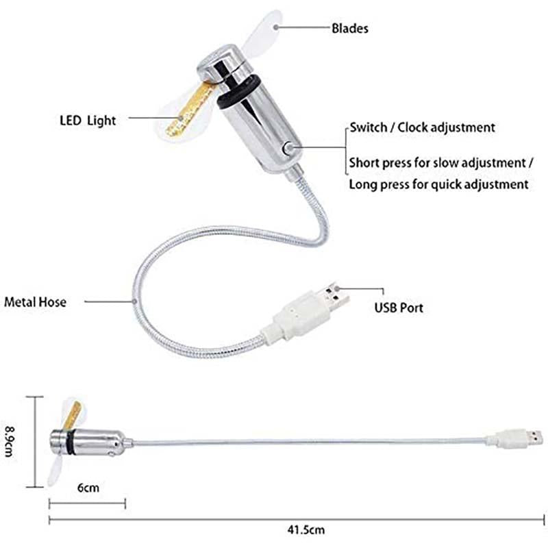 🔥2025 Heiße Produkte 🔥USB-Ventilator mit LED-Uhrbeleuchtung