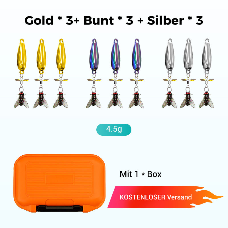 🎣LETZTER TAG 50 % RABATT🐟Metallpropeller-Fliegenköder zum Fischen