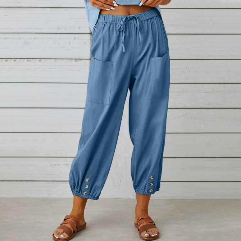 【HEUTE 50 % RABATT】LOCKERE, GERADE HOSE MIT WEITEM BEIN FÜR DAMEN