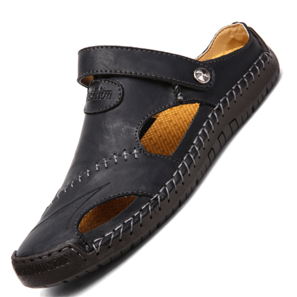 🔥Große Größe Weiches Leder Männer Atmungsaktive Outdoor-Sandalen(Geeignet für den Sommer)