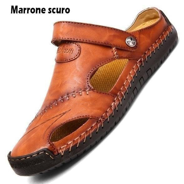 🔥Große Größe Weiches Leder Männer Atmungsaktive Outdoor-Sandalen(Geeignet für den Sommer)