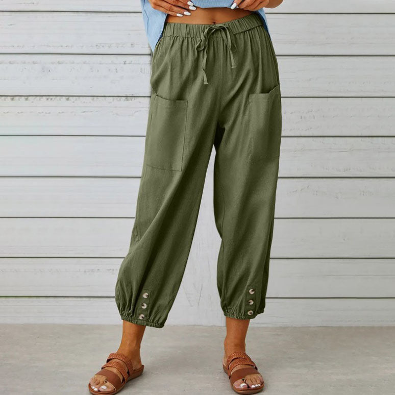 【HEUTE 50 % RABATT】LOCKERE, GERADE HOSE MIT WEITEM BEIN FÜR DAMEN