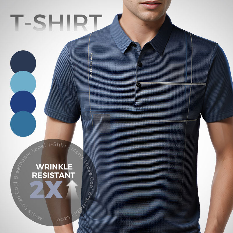 👔 Hübsches Polohemd für Männer - Kaufen Sie 3 und erhalten Sie 1 gratis👕Lockeres, kühles, atmungsaktives T-Shirt mit Revers für Männer