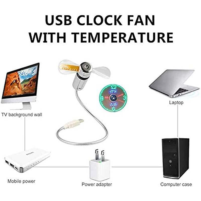 🔥2025 Heiße Produkte 🔥USB-Ventilator mit LED-Uhrbeleuchtung