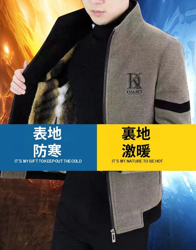 Lässige Reißverschlussjacke aus Kunstwolle für Herren