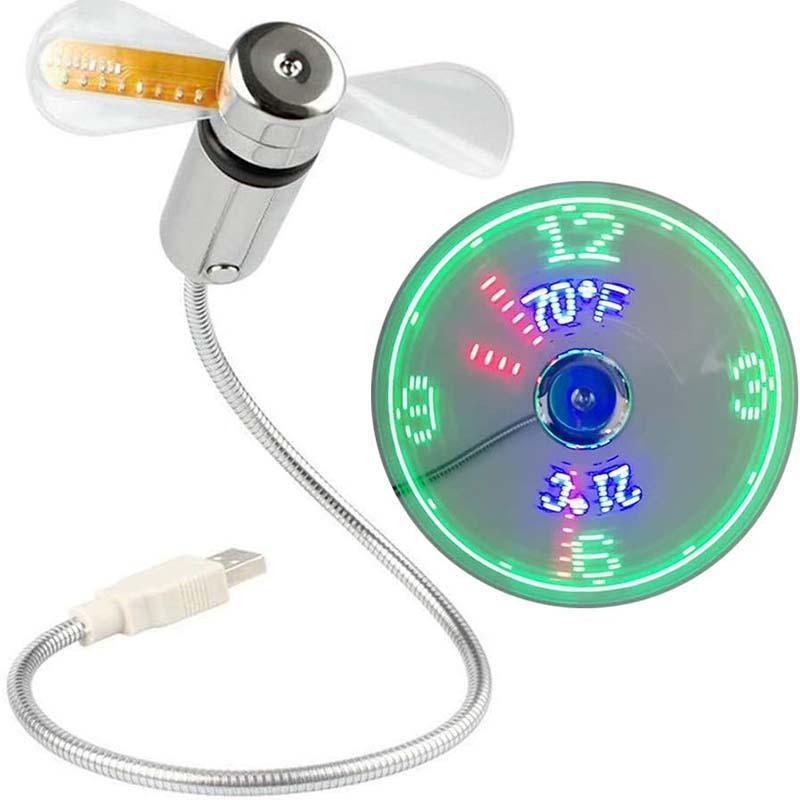 🔥2025 Heiße Produkte 🔥USB-Ventilator mit LED-Uhrbeleuchtung