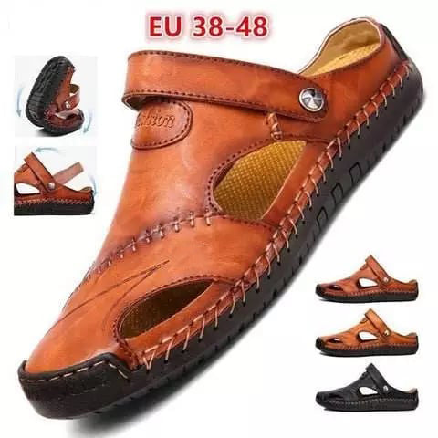 🔥Große Größe Weiches Leder Männer Atmungsaktive Outdoor-Sandalen(Geeignet für den Sommer)