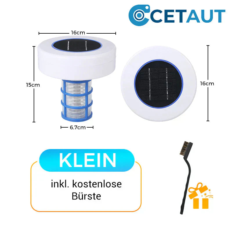Kristallklarer Pool ā ohne Chemie, mit Solarenergie! šSOLARBETRIEBENER SCHWIMMENDER POOL-IONISATOR