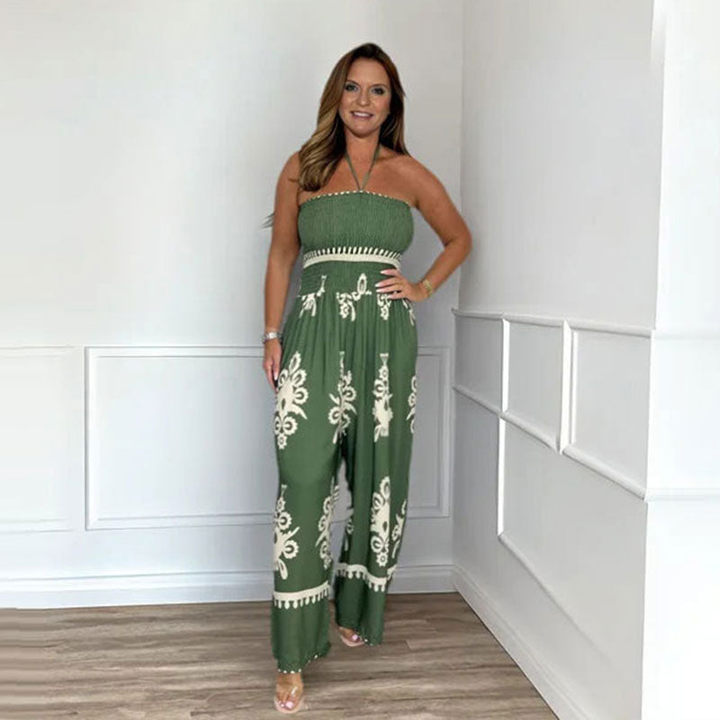 🔥49% RABATT🔥Ärmelloser Neckholder-Jumpsuit mit weitem Bein für Damen