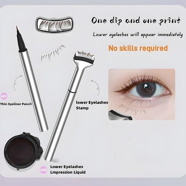 🔥2-in-1 Eyeliner & Untere Wimpern Stempel Set