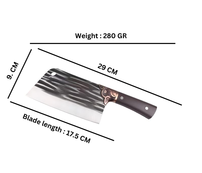 JUWIL Premium Fleischbeil aus Kohlenstoffstahl – Handgeschmiedete serbische Hacka für Küche, Grill & Outdoor