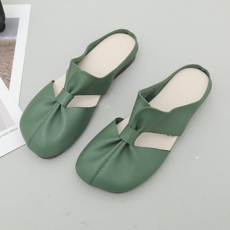 👣Flache Pantoletten im Ausgeschnittenes Design
