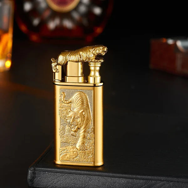 Relief Wolf Design Magic Dual Flame Feuerzeug