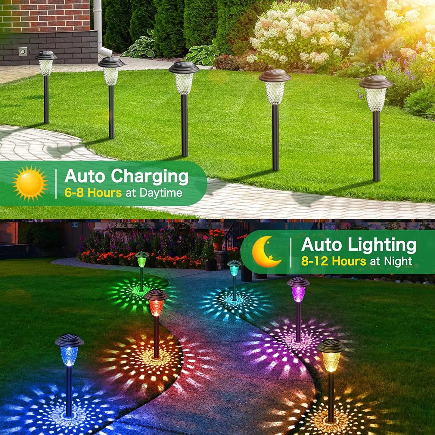 RGB-Solarleuchten für Gartenwege