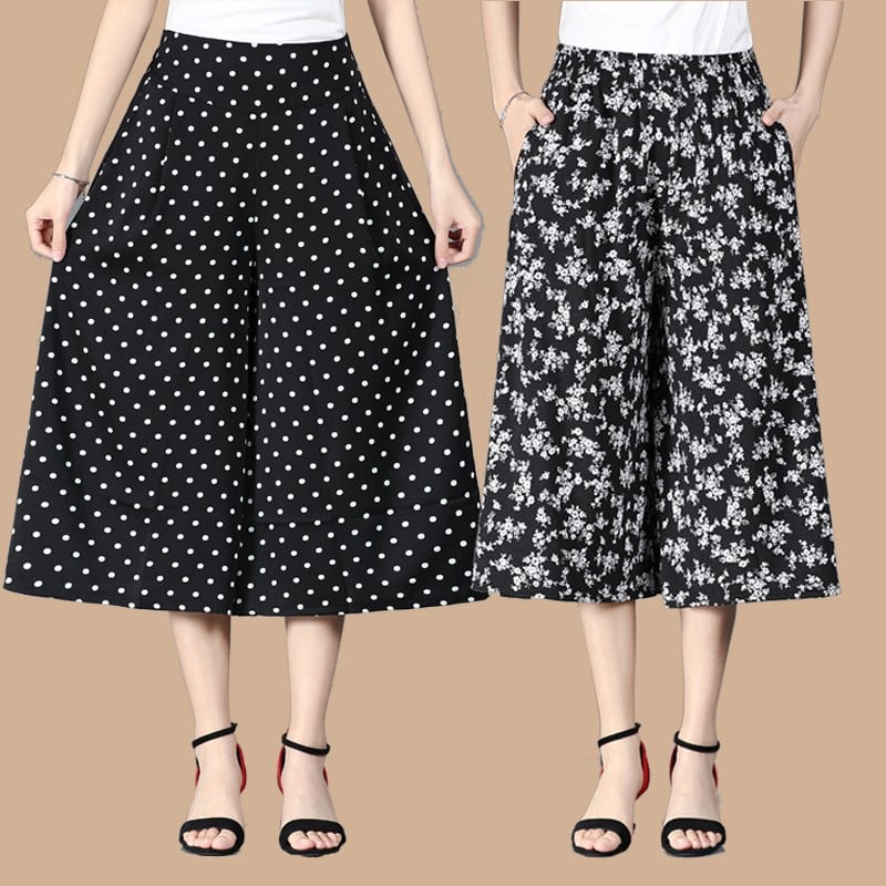 đ„HEISSER VERKAUFđ„Damen-Culottes mit weitem Bein und plissiertem Chiffon