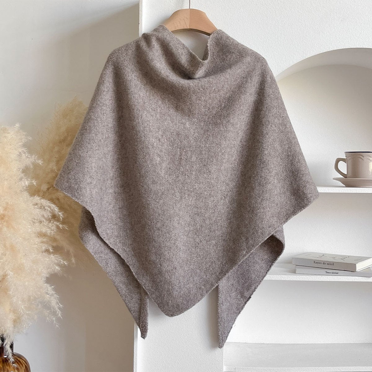 ☁️LETZTER TAG VERKAUF 49% RABATT💕Damenschal aus Wollmischung in Volltonfarbe