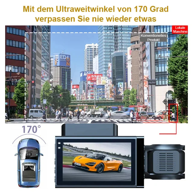 🚗🎥HD-Wifi-Auto-Recorder mit drei Aufzeichnungen