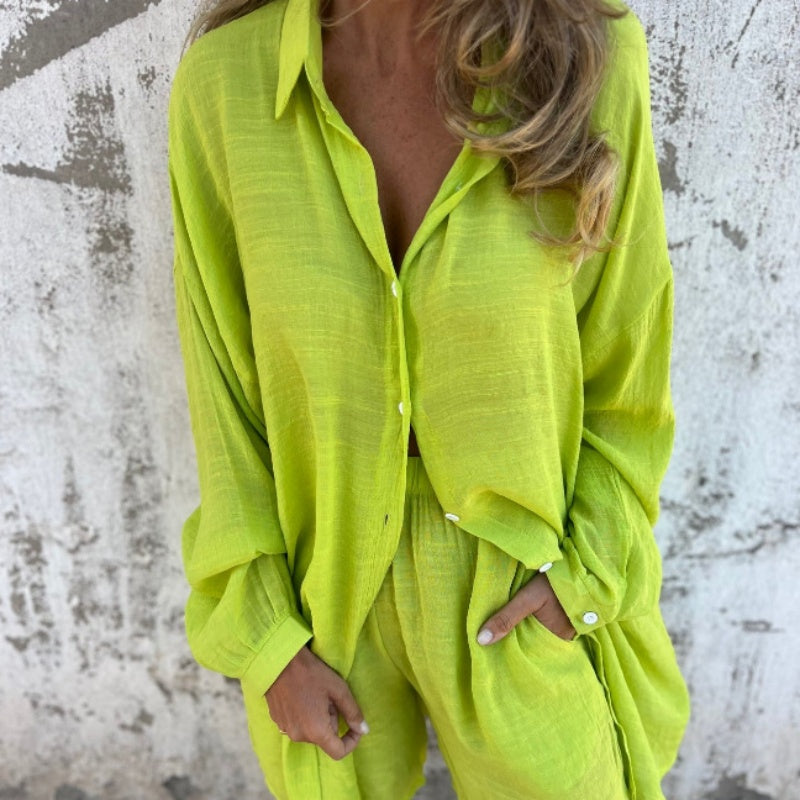 ✨Sehr bequem✨ Lässiges Langarmshirt und Shorts, zweiteiliges Set für Damen
