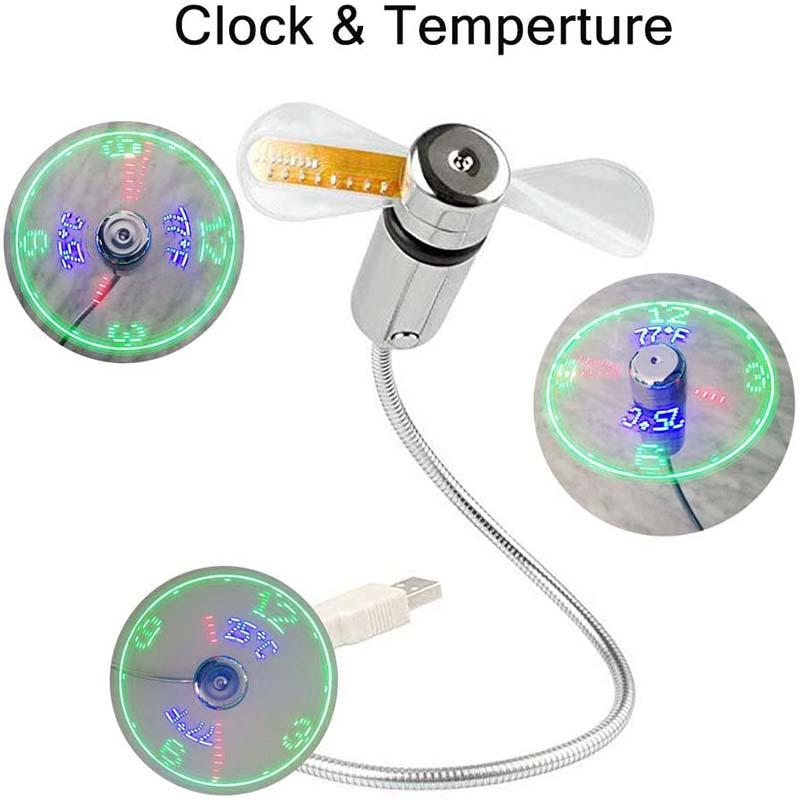 🔥2025 Heiße Produkte 🔥USB-Ventilator mit LED-Uhrbeleuchtung