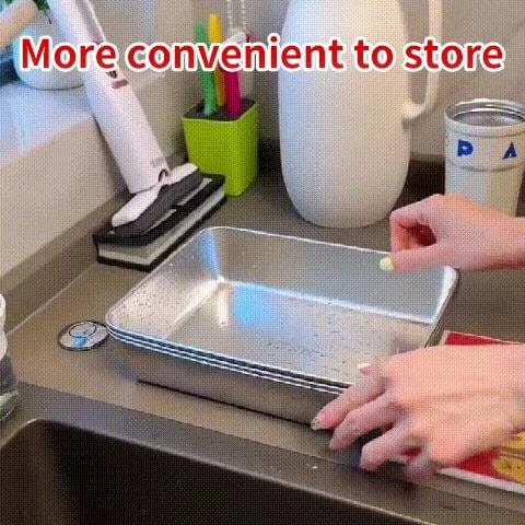 🔥Kaufe 3 und erhalte 2 gratis🔥- Quadratische Platte aus Edelstahl🥗