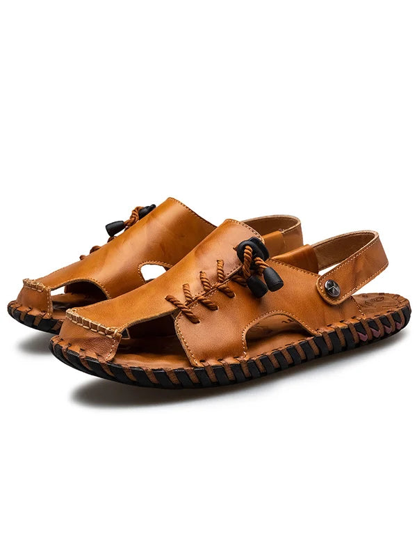 Genuine Leather Style Beach Shoes Men Summer Leisure Sandals