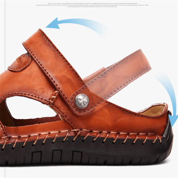 🔥Große Größe Weiches Leder Männer Atmungsaktive Outdoor-Sandalen(Geeignet für den Sommer)