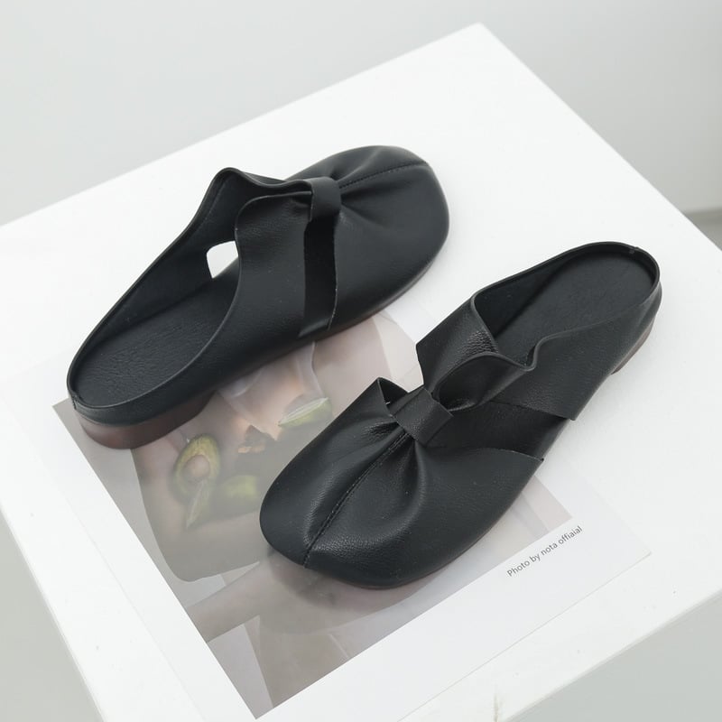 👣Flache Pantoletten im Ausgeschnittenes Design
