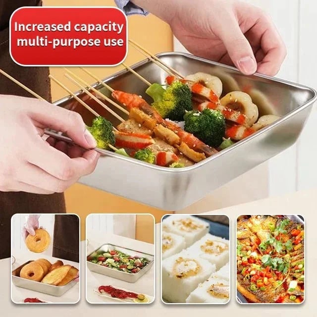 🔥Kaufe 3 und erhalte 2 gratis🔥- Quadratische Platte aus Edelstahl🥗