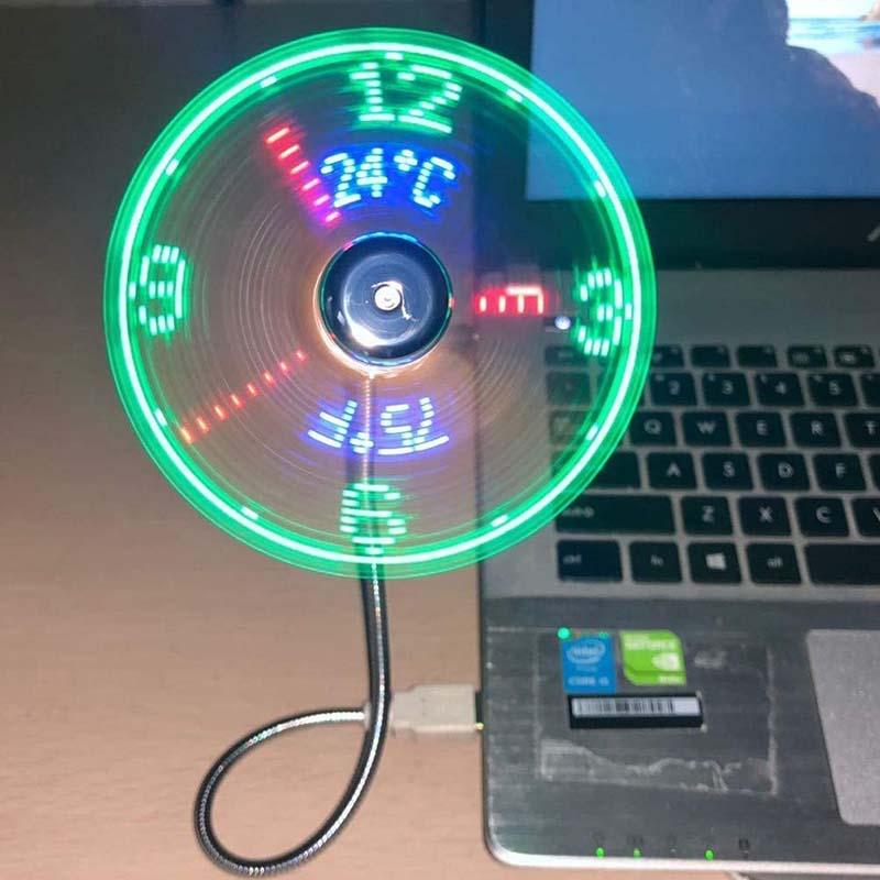🔥2025 Heiße Produkte 🔥USB-Ventilator mit LED-Uhrbeleuchtung