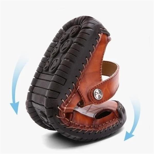 🔥Große Größe Weiches Leder Männer Atmungsaktive Outdoor-Sandalen(Geeignet für den Sommer)