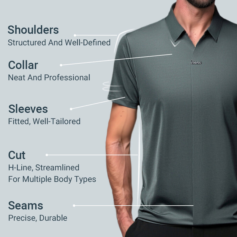 đHot Sale 55% OFFâłMen's Casual Revers Atmungsaktiv Knitterfrei T-shirt