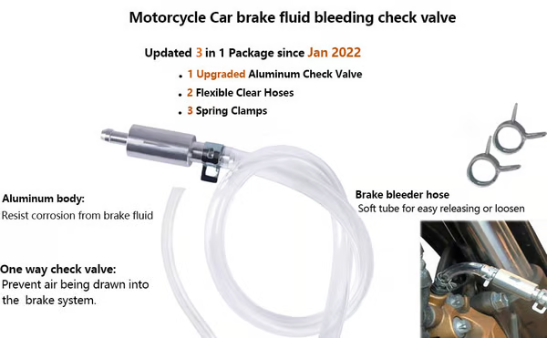 🏆Blitzangebot⚡ Über 50.000 verkauft! Fast ausverkauft - 💥Bremsentlüftungsschlauch - Einweg-Rückschlagventil-Rohr-Entlüftungswerkzeug-Set für Auto-Motorrad-Kupplung