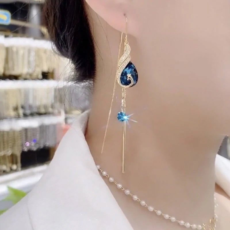 ✨Peacock tassel earrings