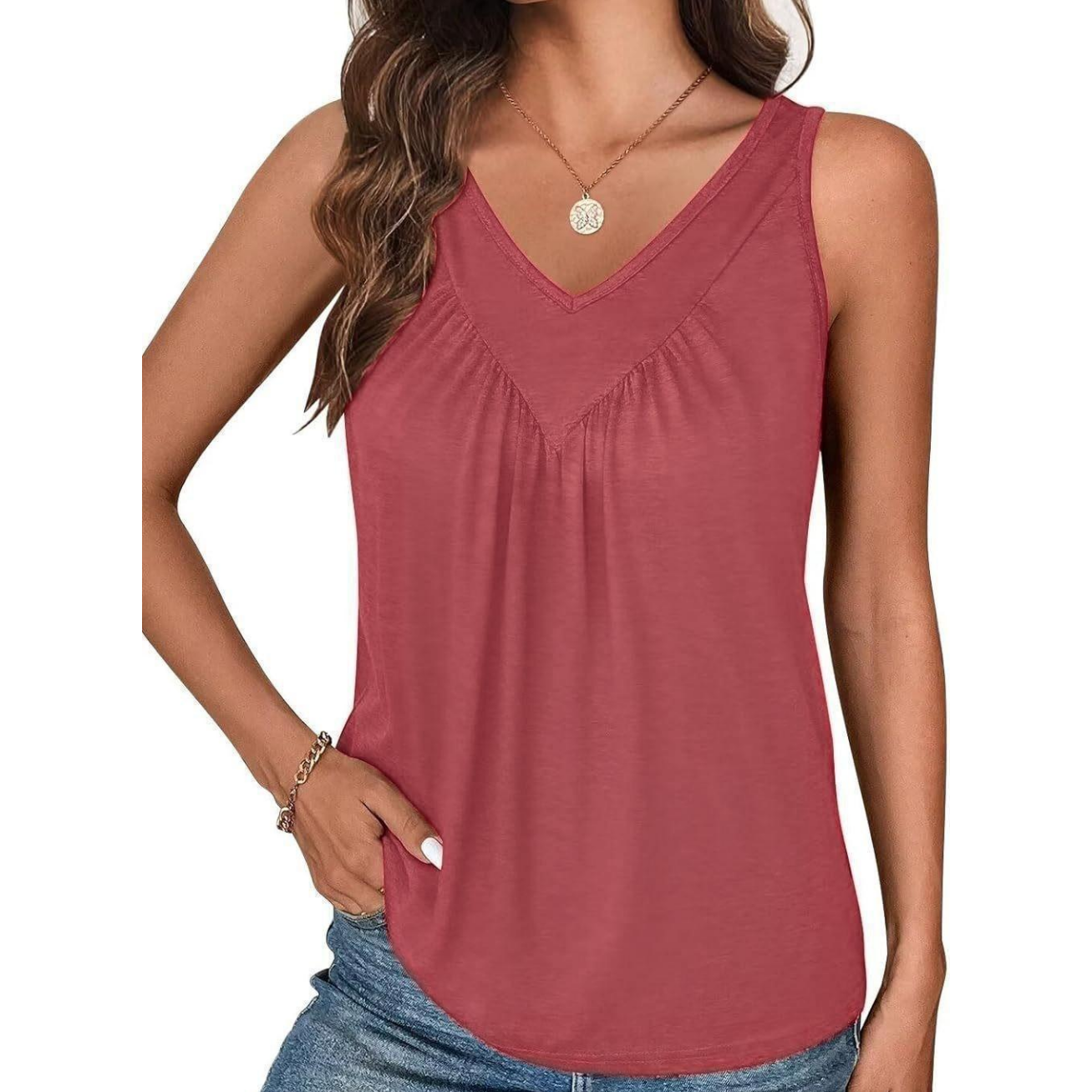 🍃Ärmelloses Tanktop mit V-Ausschnitt für Damen🌸☁️Hautfreundliches und angenehmes Material