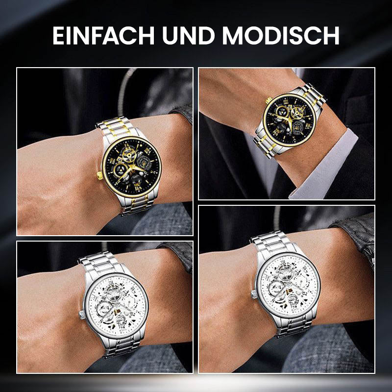 Wasserdichte römische skelettierte mechanische Herrenuhr