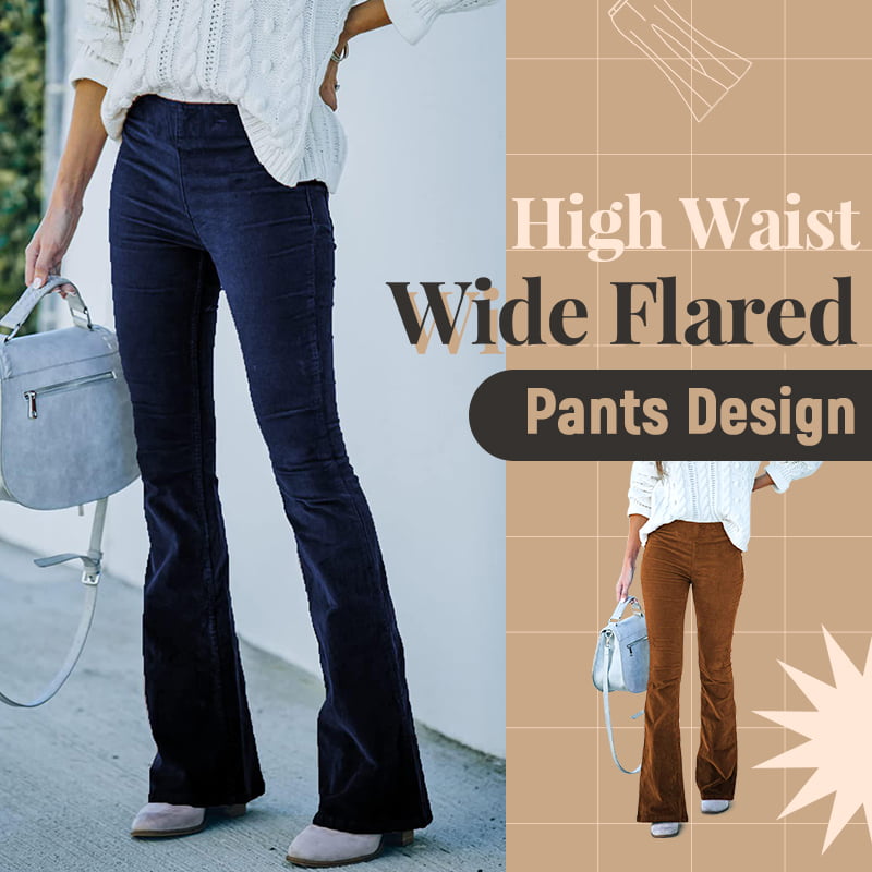 đHochtaillierte, schlanke Mikro-Cordhose mit elastischer Taille Lounge-Hose