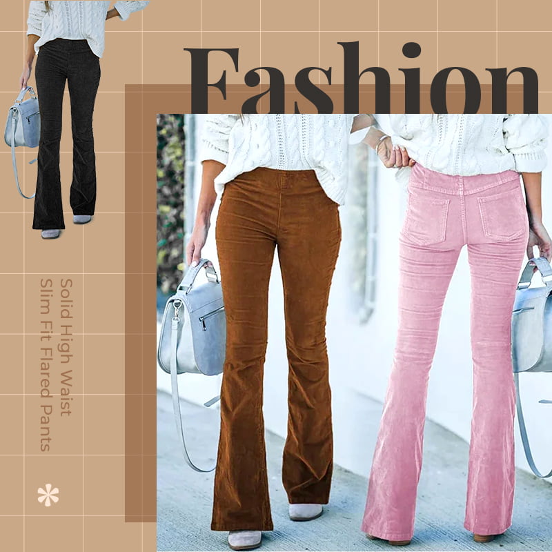 đHochtaillierte, schlanke Mikro-Cordhose mit elastischer Taille Lounge-Hose