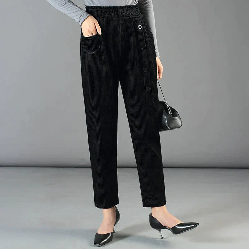 Warme Cordhose mit hoher Taille für Frauen -Kostenloser Versand und 10% Rabatt beim Kauf von 3 Stück
