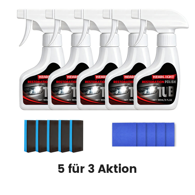 🔥Begrenztes Angebot - 180ml Professioneller Autoscheinwerfer-Restaurator mit Schwamm (50% RABATT)