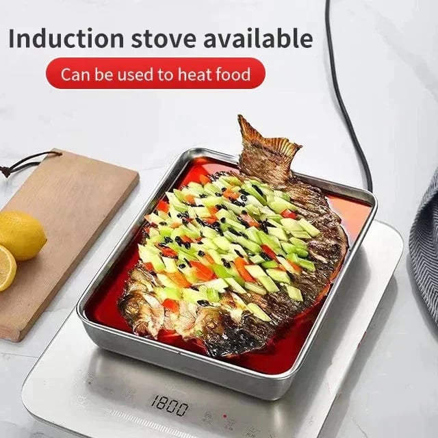 🔥Kaufe 3 und erhalte 2 gratis🔥- Quadratische Platte aus Edelstahl🥗