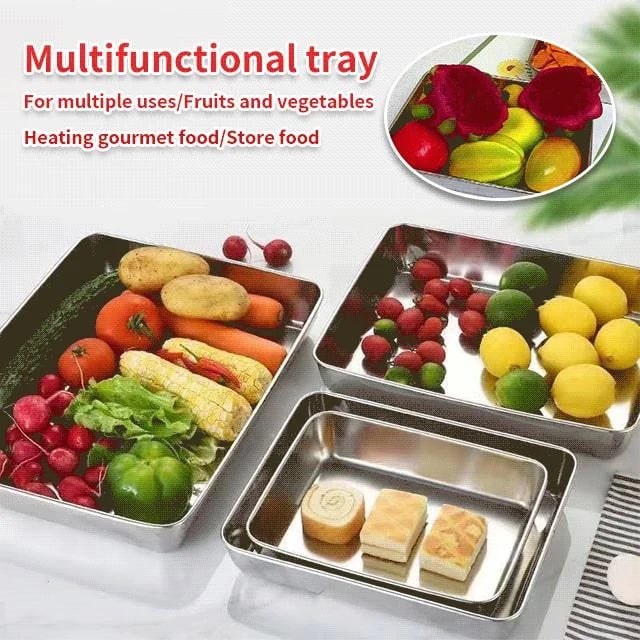 🔥Kaufe 3 und erhalte 2 gratis🔥- Quadratische Platte aus Edelstahl🥗