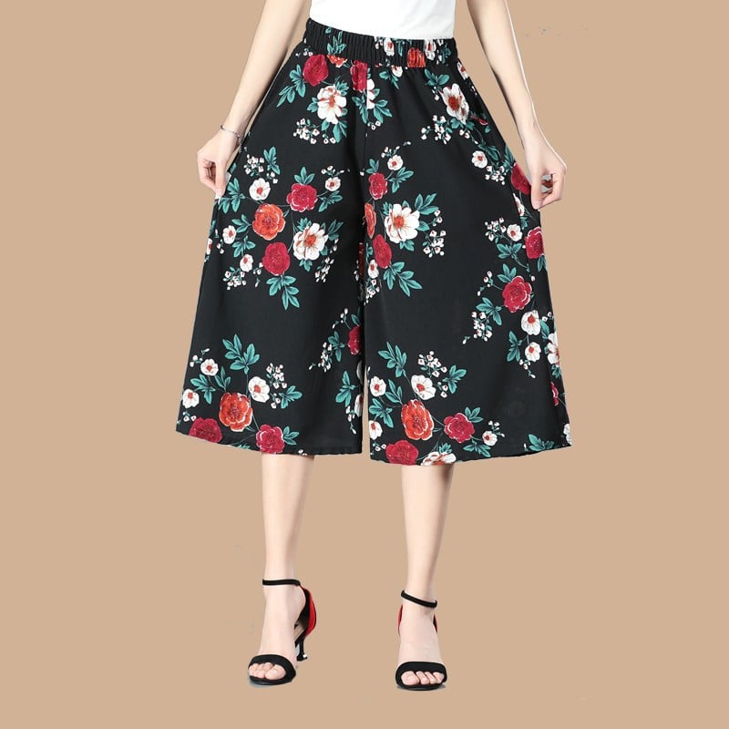 đ„HEISSER VERKAUFđ„Damen-Culottes mit weitem Bein und plissiertem Chiffon