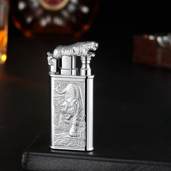 Relief Wolf Design Magic Dual Flame Feuerzeug
