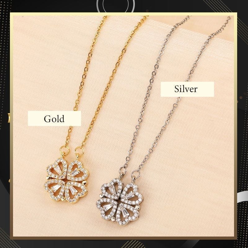 đBestes Weihnachtsgeschenkđ VierblĂ€ttriges GlĂŒcksklee & herzförmige Halskette