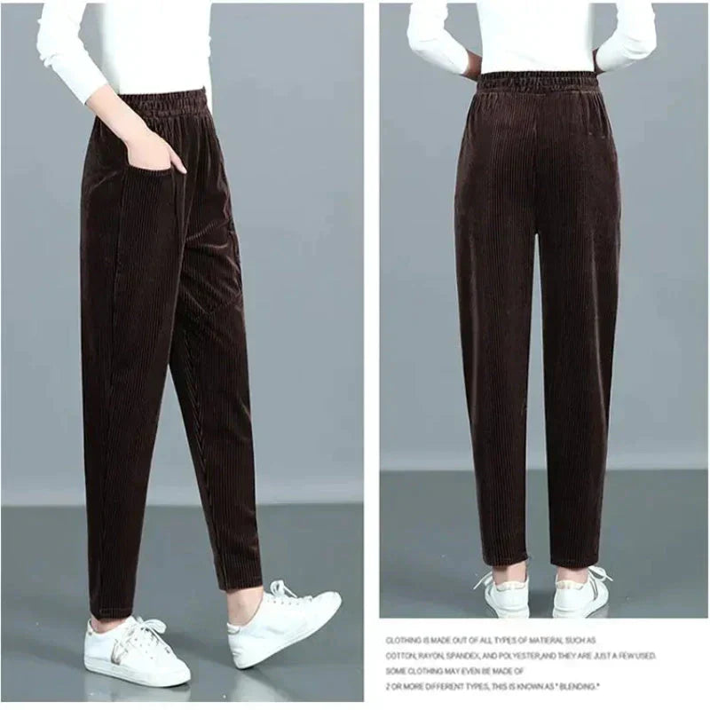 Warme Cordhose mit hoher Taille für Frauen -Kostenloser Versand und 10% Rabatt beim Kauf von 3 Stück