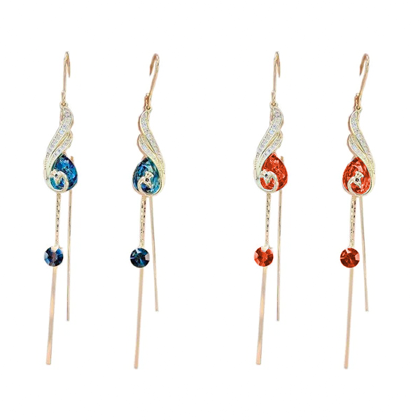 ✨Peacock tassel earrings