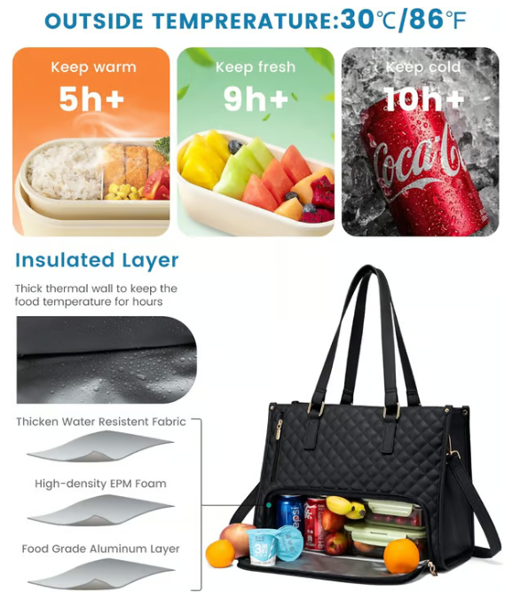 🔥3 in 1 Lunch Tote Bag für Frauen🎁Gratis passende Geldbörse⏰Lösen Sie Ihr Taschenproblem