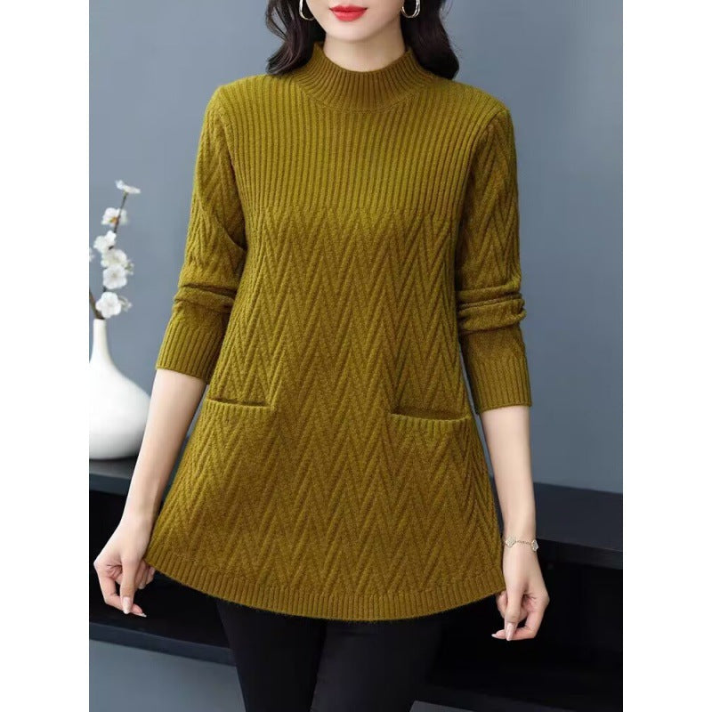 ✨Halblanger Damen-Pullover mit halbhohem Halsausschnitt