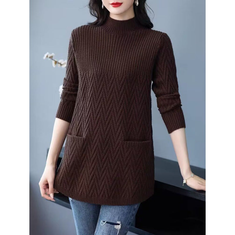 ✨Halblanger Damen-Pullover mit halbhohem Halsausschnitt